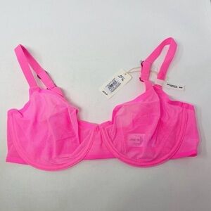 Aerie Smoothez Womens Size 36D Mesh Unlined Underwire Balconette Bra in Pink 927